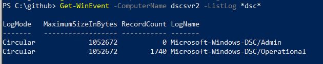 Find the DSC windows event logs