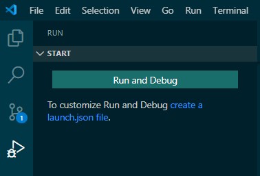 run and debug window in VSCode
