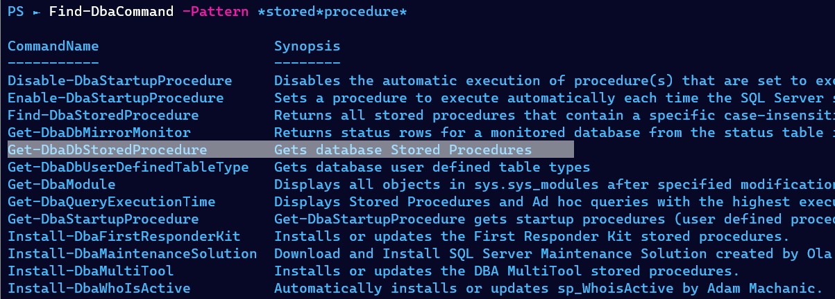 Find-DbaCommand helping us to find what we need